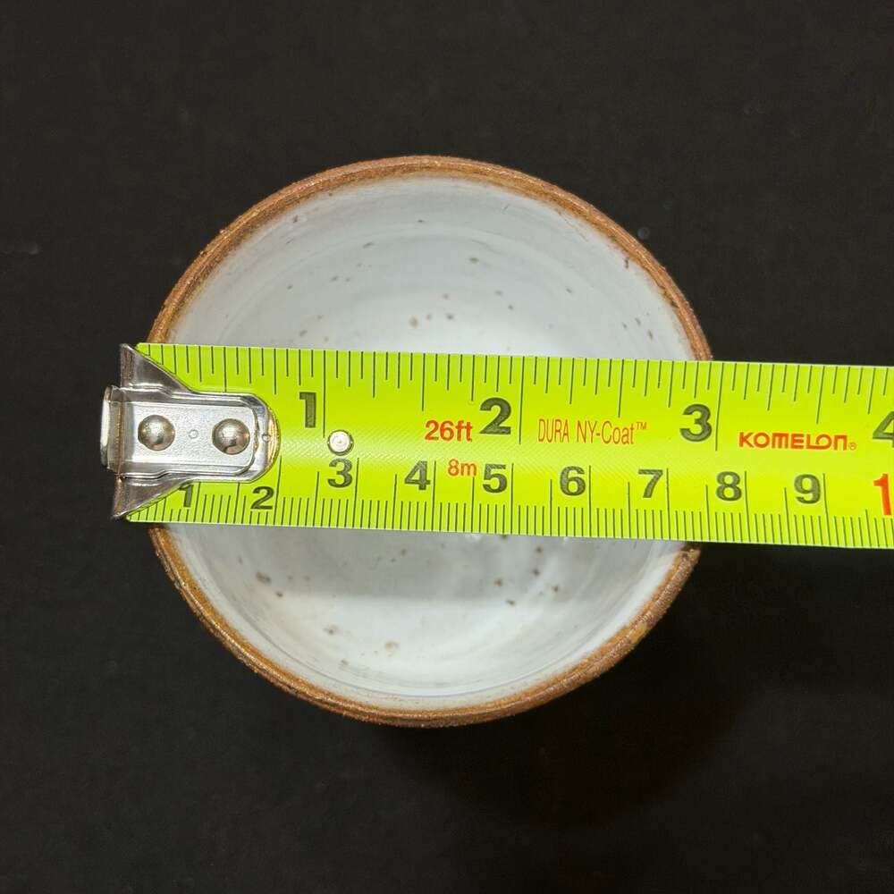 Vintage Studio Pottery Footed Goblet with Textured Geometric Design Marked 1973 - Picture 12 of 13